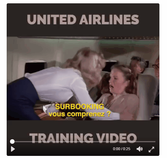 Un détournement du film “Y-at-il un pilote dans l’avion ?” qui cible United Airlines