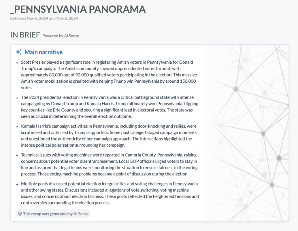 es 5 points clés les plus discutés pour le Swing State de Pennsylvanie entre les 5 et 6 novembre 2024. 