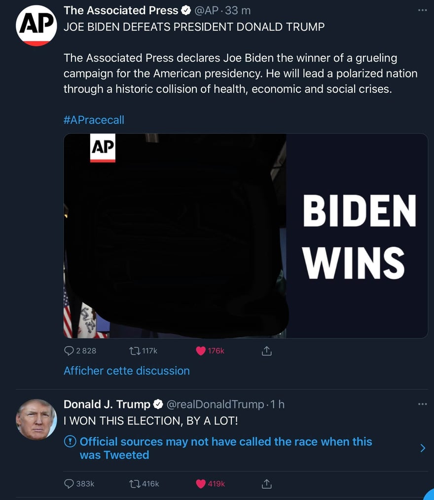 Fake news: Joe Biden defeats US president donald trump
