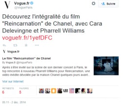 tweet Vogue nouveau teaser Chanel