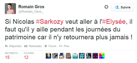 Tweet Nicolas Sarkozy et l'Elyzee