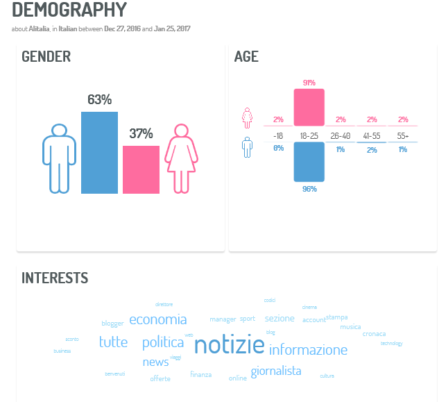 social media report: analisi demografiche ed interessi
