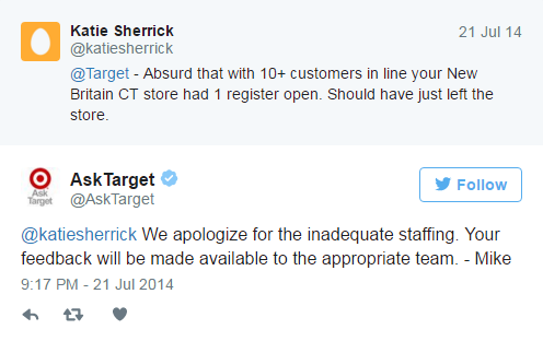 Ask target - customer complaint