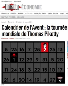 Calendrier de l'avent : la tournée mondiale de Thomas Piketty
