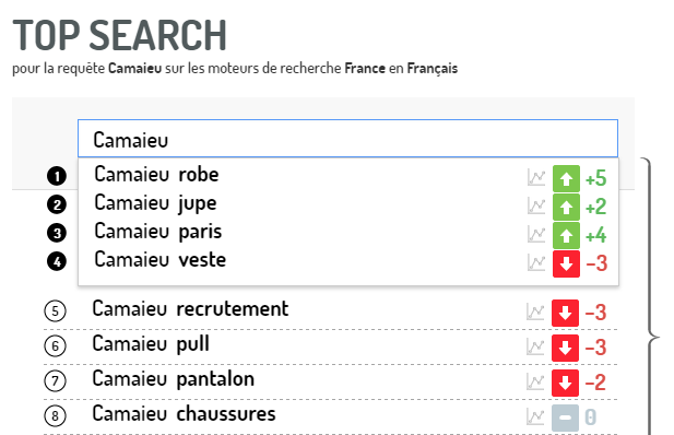 camaieu top recherche