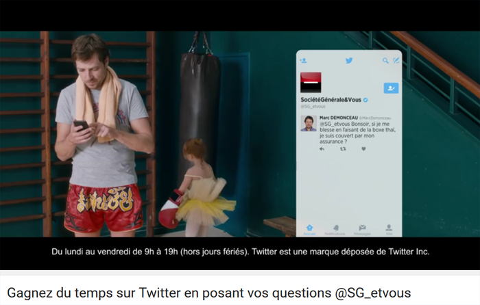 La campagne “Gagnez du temps sur Twitter en posant vos questions. @SG_etvous”.
