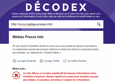 Le décodex par les journalistes du Monde