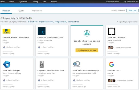 a screenshot of linkedin