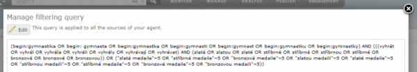 A screenshot of a Czech query in Digimind