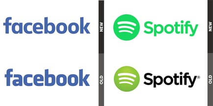 Facebook and Spotify logo changes