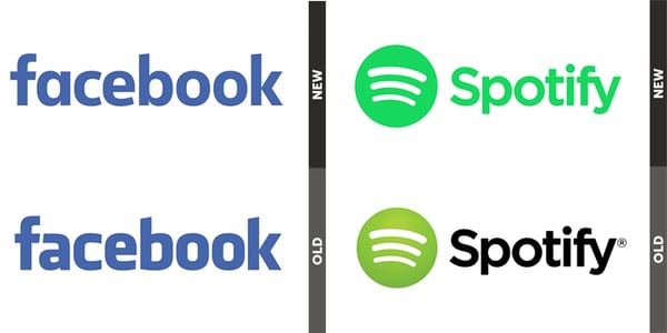 Les changements de logos Facebook et Spotify
