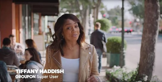 still from a groupon ad with tiffany haddish