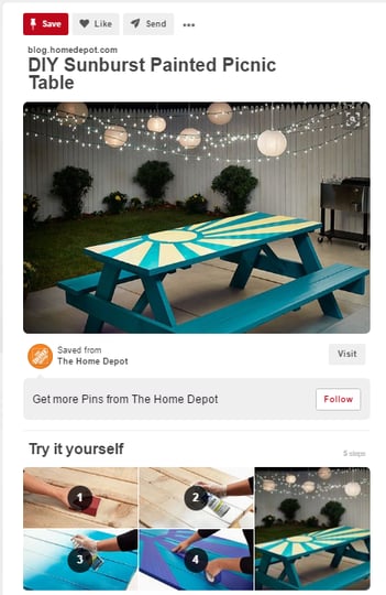 A screenshot of a Pin from Home Depot