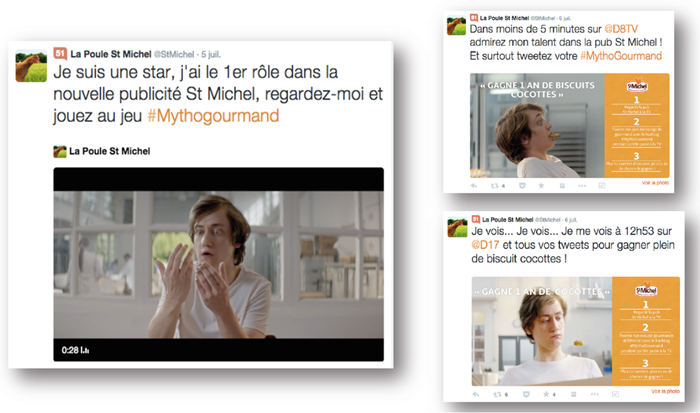 L'opération MythoGourmand : des tweets en simultané avec des écrans TV