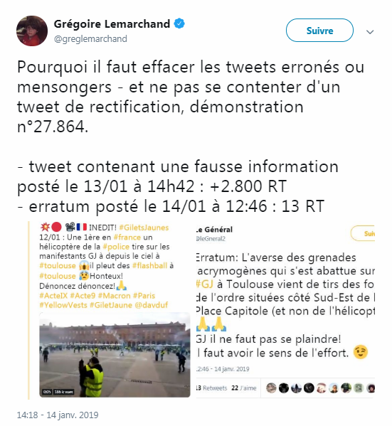 Pourquoi il faut effacer les tweet erronés