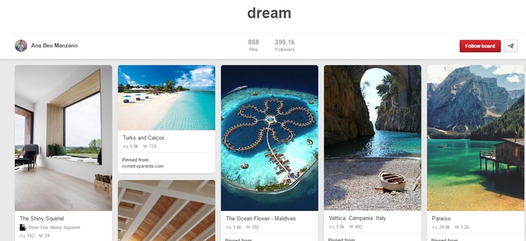 A screenshot of a Pinterest board