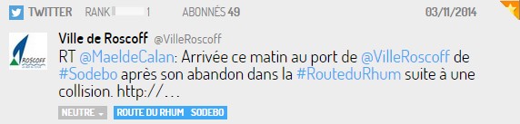 Tweet Ville de Roscoff Route du Rhum