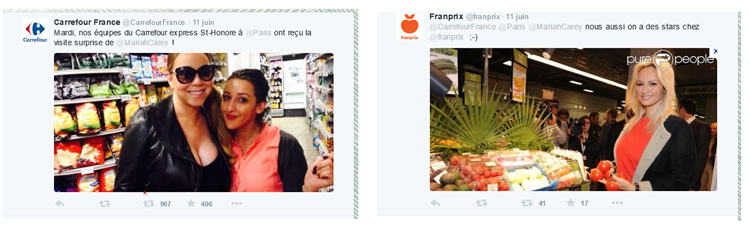 Carrefour et Franprix sur les réseaux sociaux