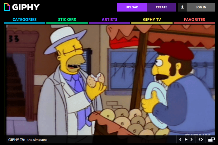 La chaîne SimpsonsTV sur Giphy