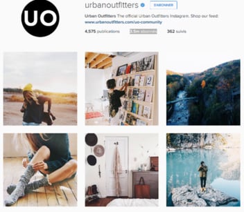 Perfil Instagram UrbanOutfitters dashboard