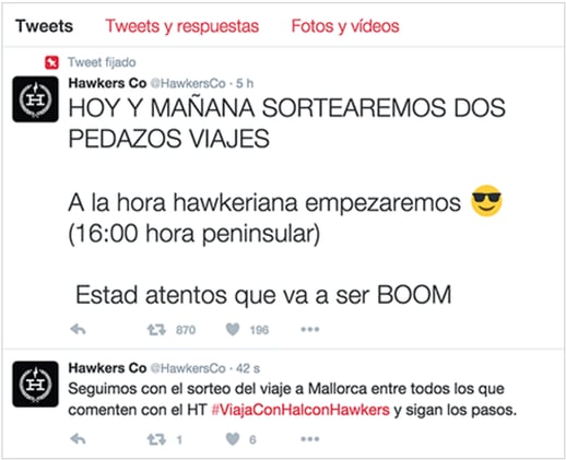 tweet Hawkers con Halcon