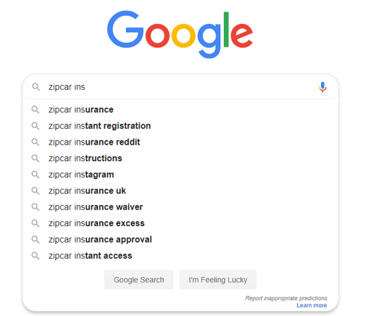 Google auto-search suggestions 