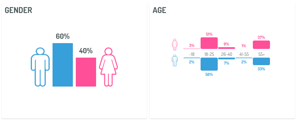 A Gender & Age graphic depicting consumers broken down into groups as part of the Audience Segmentation Strategy