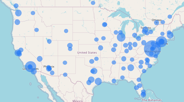 A map showing off the Audience Segmentation Strategy in use