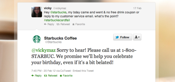 Starbucks Engagement Tweet